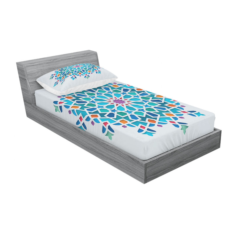 Microfiber Geometric Sheet Set, Twin XL Sheet Set + Fitted Sheet + 1 Pillowcase