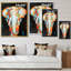 Peinture, dessin d'éléphant - art mural moderne sur toile-307588501-307588495