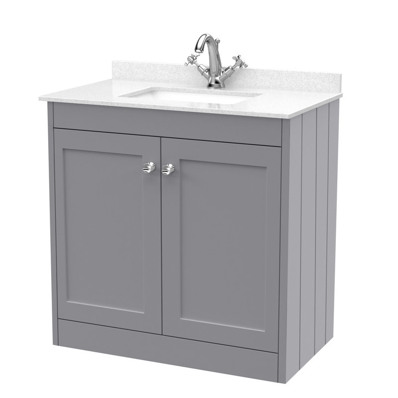 Ashwick Bathroom Vanity, Satin Grey, 820 cm