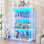 Rounded Display Cabinet With Glass Door, 3-tier Curio Cabinet With 3 Color Lights For Collectibles, Human Body Sensor