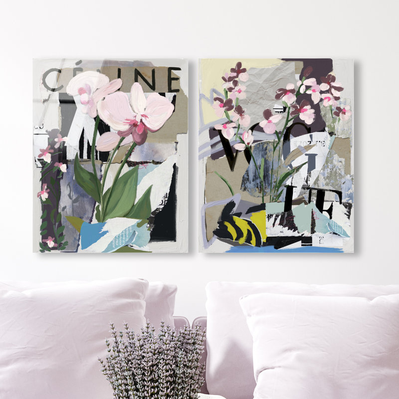 Fine Art Fashion Set High-Gloss Frameless Acrylic Glass Wall Art Floral & Botanical Print by Oliver Gal, Ready to Hang, 16 x 20