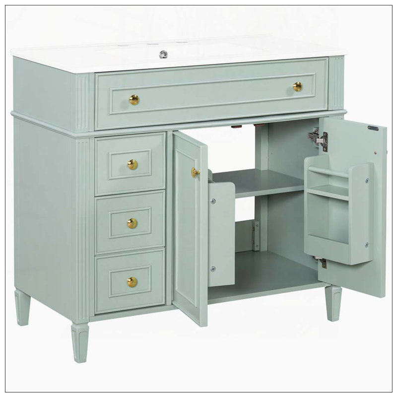 Meuble-lavabo 36 po avec lavabo, Vert
