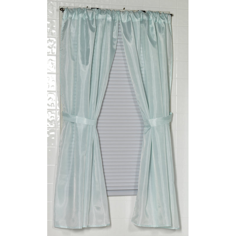 Paire de rideaux semi-transparents avec passe-tringle Bottineau, Bleu spa