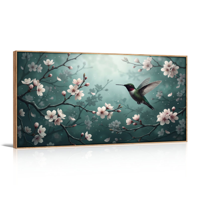 Hummingbird Blossom, reproduction d'art sur toile, ensemble de 1, Naturel, L 40 po x H 20 po