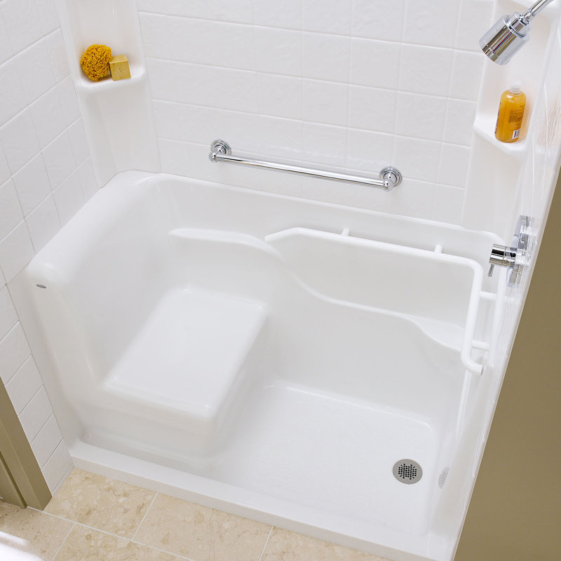 59.5'' W 30'' D Shower Base, Right, White