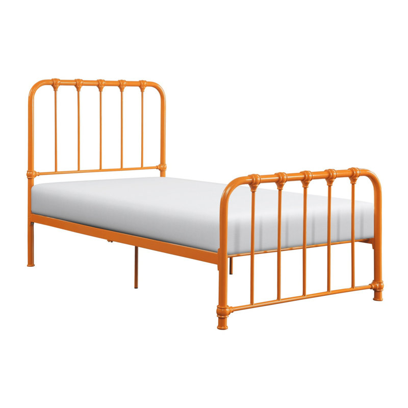 Lueras Metal Spindle Bed, Twin, Orange