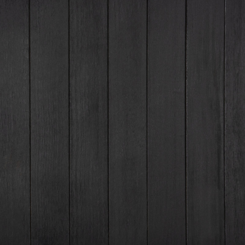 Abri Black Solid Wood Outdoor Deck Box with Wheels