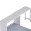 Lit simple gris avec bureau ajustable multi-directions et coussin pliable, convient aux espaces invités dans les petits appartements, facile à assembler et repositionnable, espaces de vie élégants, limite de poids de 500 lb