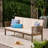 Cosimo Outdoor Sofa Patio Sofa with Cushions Acacia Wood Outdoor Patio Sofa Upholstered Sofa-1818973804