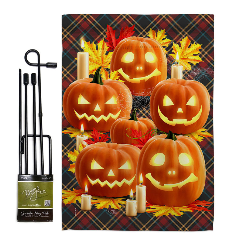 Bannière de jardin citrouille citrouille d'Halloween automne 13 X 18,5 pouces