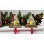 Set Of 2 LED Lighted Galvanized Barn Christmas Stocking Holders 5.5"