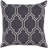 Stamped Damask Linen Pillow Cover