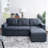 Reversible Modular L Shaped Couch, Velvet Sleeper Sectional Sofa Bed with Storage Chaise, Pull Out Convertible Sofa-1017160086-1017160174