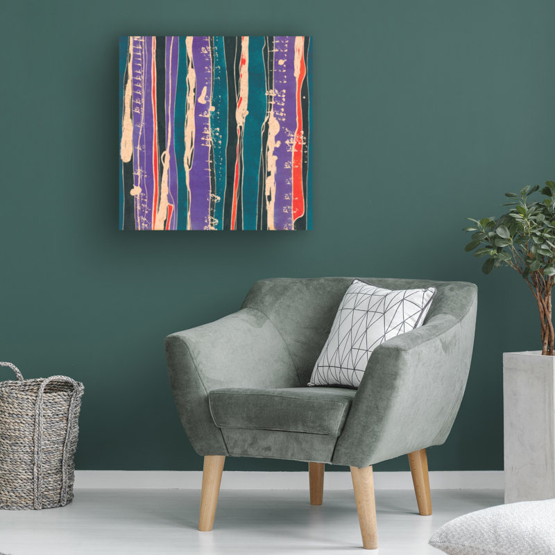 14" x 14" Multicolor Abstract Canvas Art