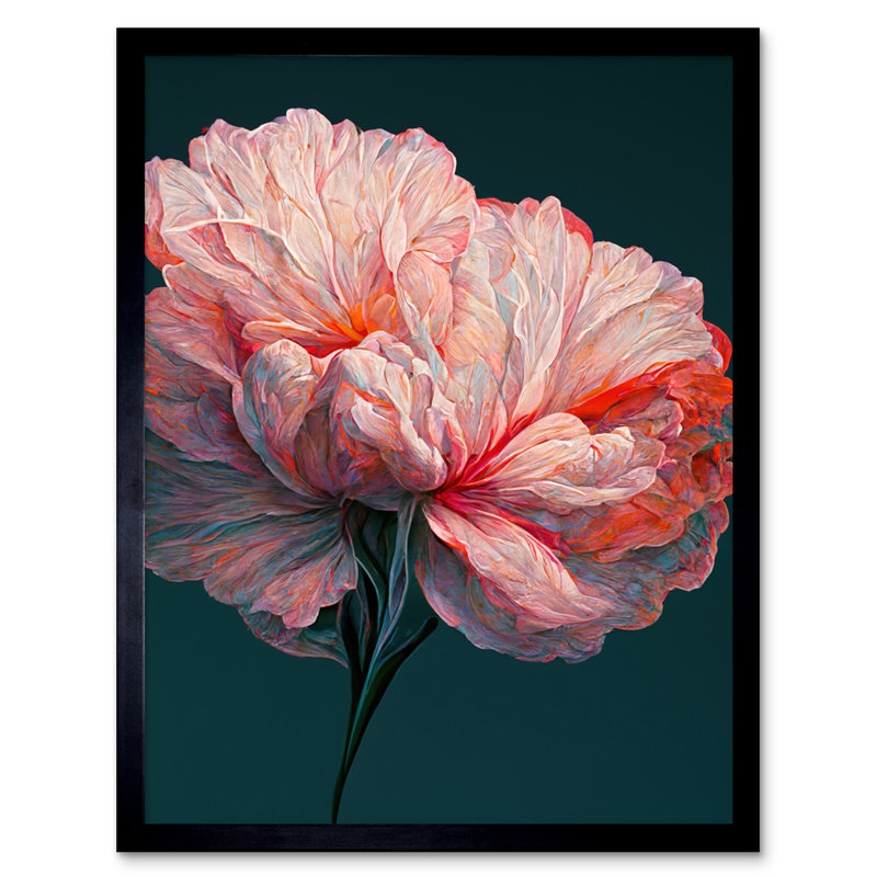 Single Stem Pink Carnation Abstract Flower - Single Picture Frame Print
