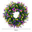 Couronne de printemps artificielle 16 pouces, couronne florale artificielle suspendue pour porte d'entrée, mur, porche, maison