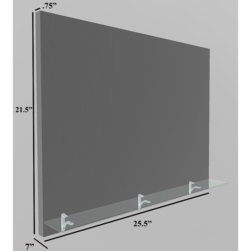 Shaneria Flat Wall Mirror, Concrete
