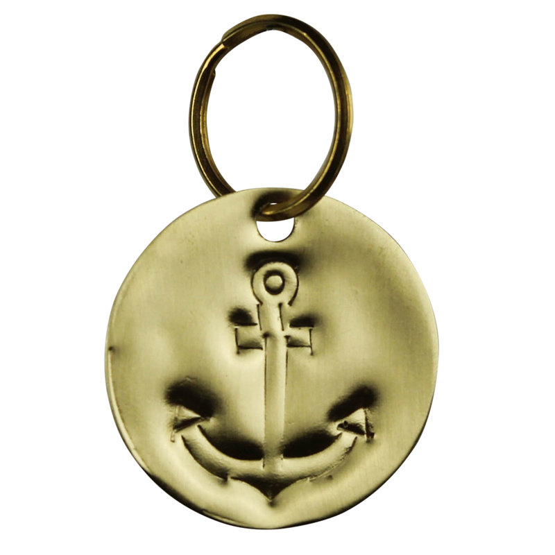 Pressed Brass Keychain - Anchor