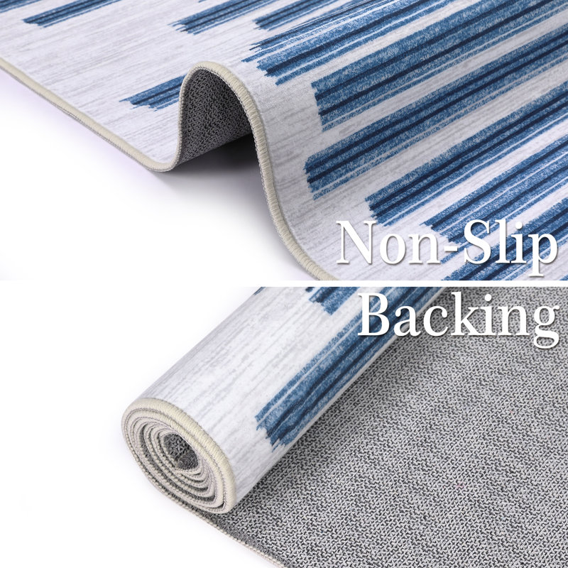 Krystalyn Washable Striped Indoor Rug, Rectangle 8' x 10'