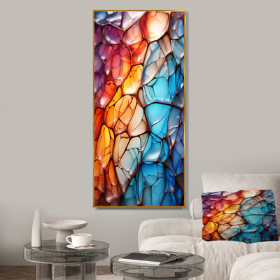 «Opalescent Abstract Fractal Glass relief III», impression d'art mural fractal