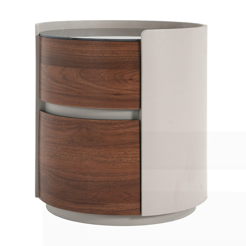 Retro Double Storage Round Side Table