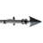 Deco WIndow Curtain Rods for Windows, 66" - 120" Extendable Metal Drapery Rod, Adjustable Curtain Rod with Decorative Arrow Finials for Living Room Bedroom, Black Matt-683627086-683627091