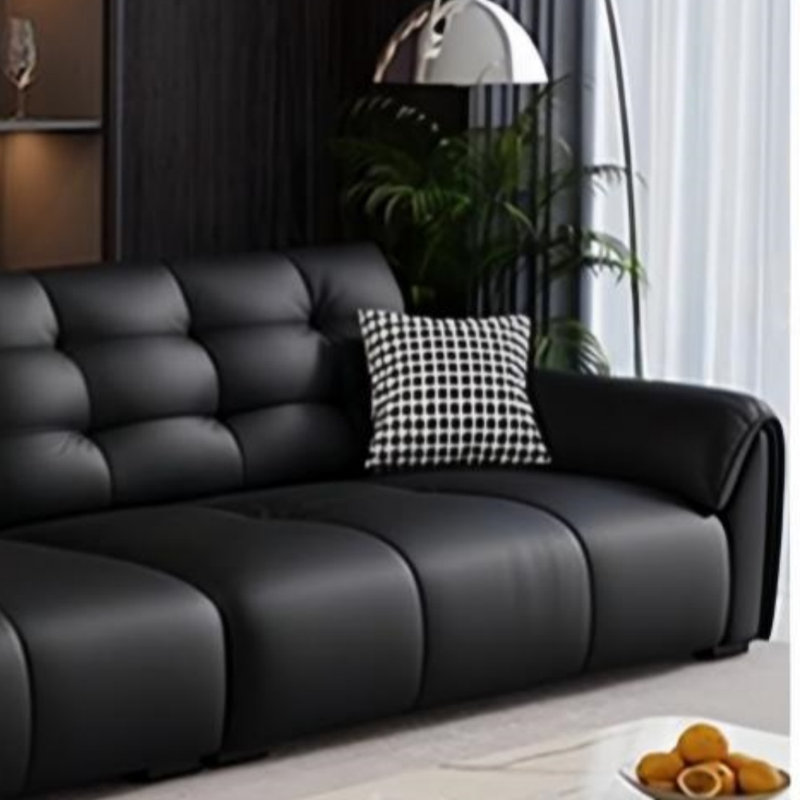 Canapé droit Elephant-Ear, 4, H 33,46 po x l 118,11 po x P 38,19 po, Noir