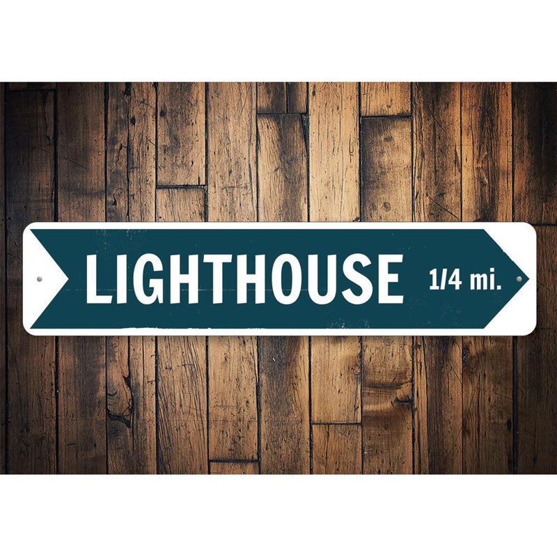 Enseigne de phare en aluminium sur mesure, H 6 po x l 24 po x P 0,063 po