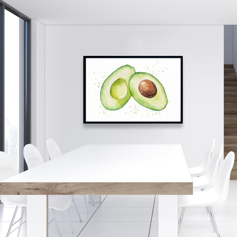 «Watercolor Open Avocado» sur toile