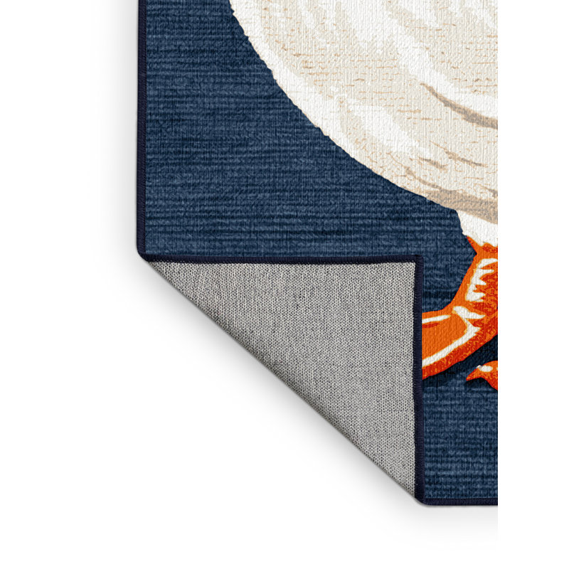 Washable Atlantic Puffin Birds Area Rug, Round 5'