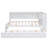 Full Size Wood Daybed with Storage Shelves, Twin Trundle, Built-In USB Ports and LED Lighting, White-1633357533