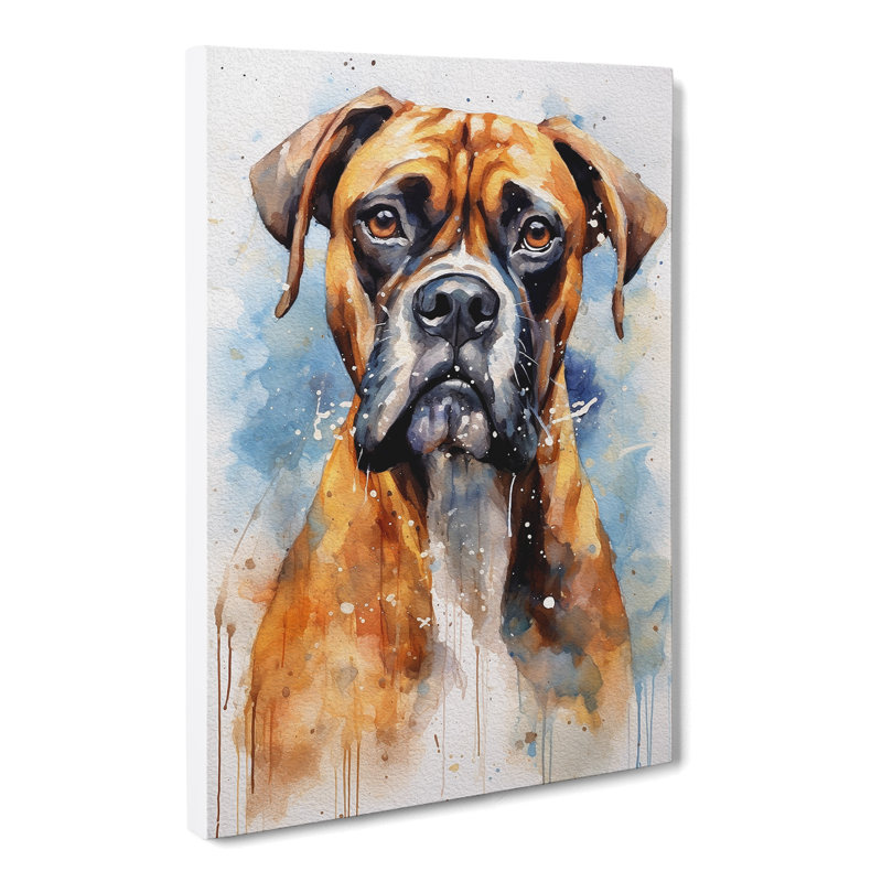 Boxer Dog Gestural No.2 - Wrapped Canvas, 60cm H x 40cm W x 3cm D