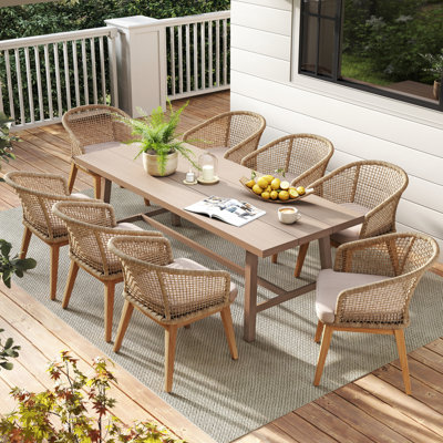 Feeney 8 - Person Patio Dining Set With Rectangular Table
