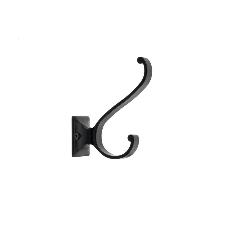 Transitional Metal Wall Hook, Matte Black