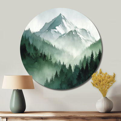 Morocco Morning Mist Berber Mountains - Landscapes Round Metal Wall Decor
