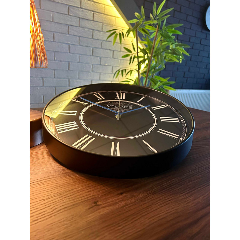 Amary Wall Clock, Black/Blue