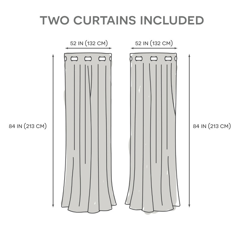 Kennith Sateen Room Darkening Curtain Pair, 52" W x 84" L, Mecca Orange