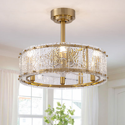 Kadarra 20'' Crystal Drum Ceiling Fan with Light Kit and Remote Control