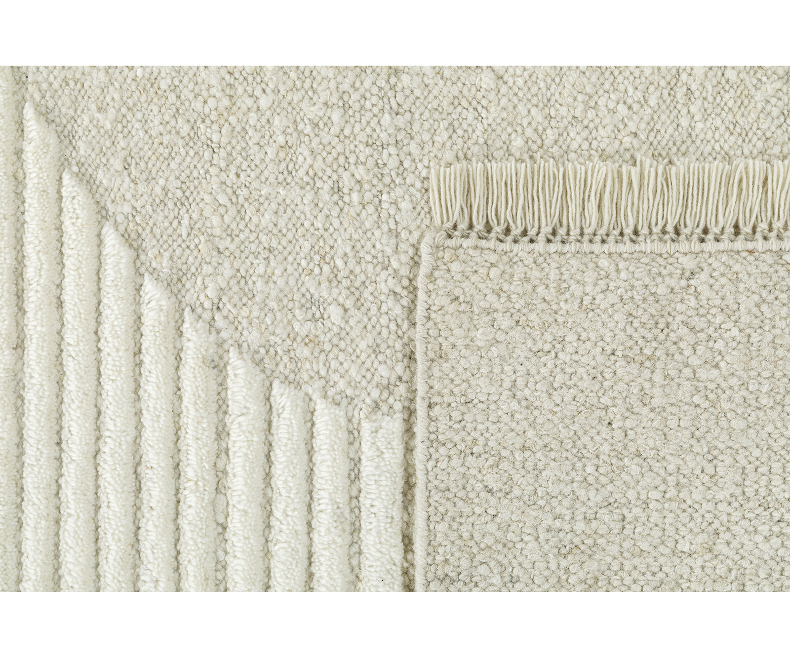 Alar Ivory Hand-Woven Wool Rug, Rectangle 2' x 3'