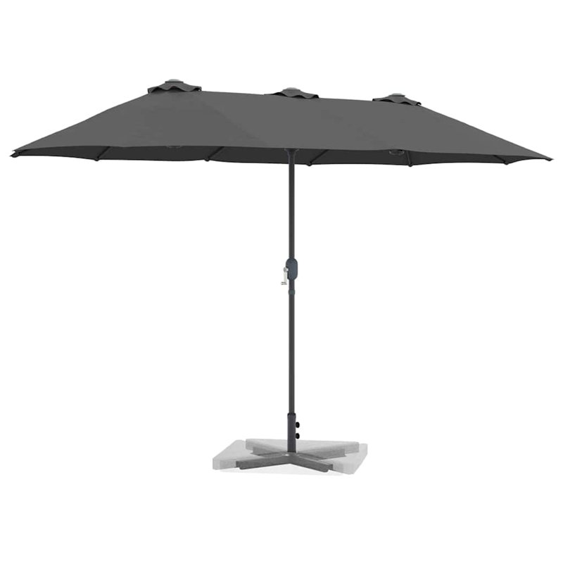 Garden Parasol Polyester and Aluminium Outdoor Shade UV Sun Protection, Anthracite