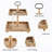 Rustic Wooden Tiered Tray Stand With Bead Garland, Farmhouse Square Decorative Serving Tray For Coffee Bar, Countertop, And Home Decor-437939445