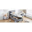 Lit plateforme simple tapissier avec système de rangement hydraulique, gris-129891325