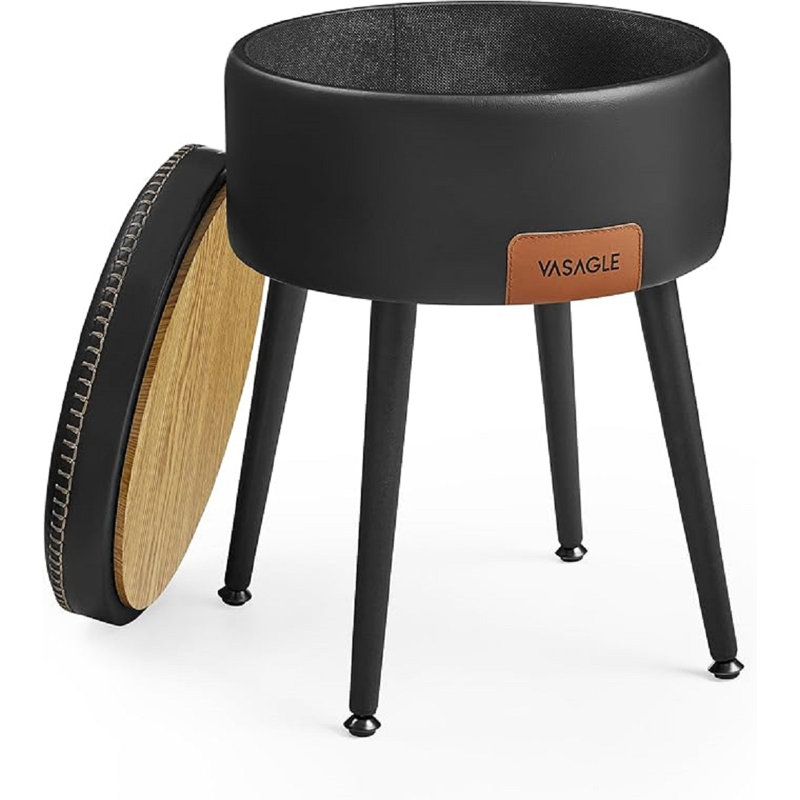 Prathersville Steel Accent Stool, Black