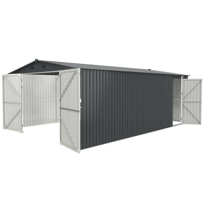 Versatile Outdoor Storage Shed 20x13 FT, Metal Garden Shed Backyard Utility Tool House Building with