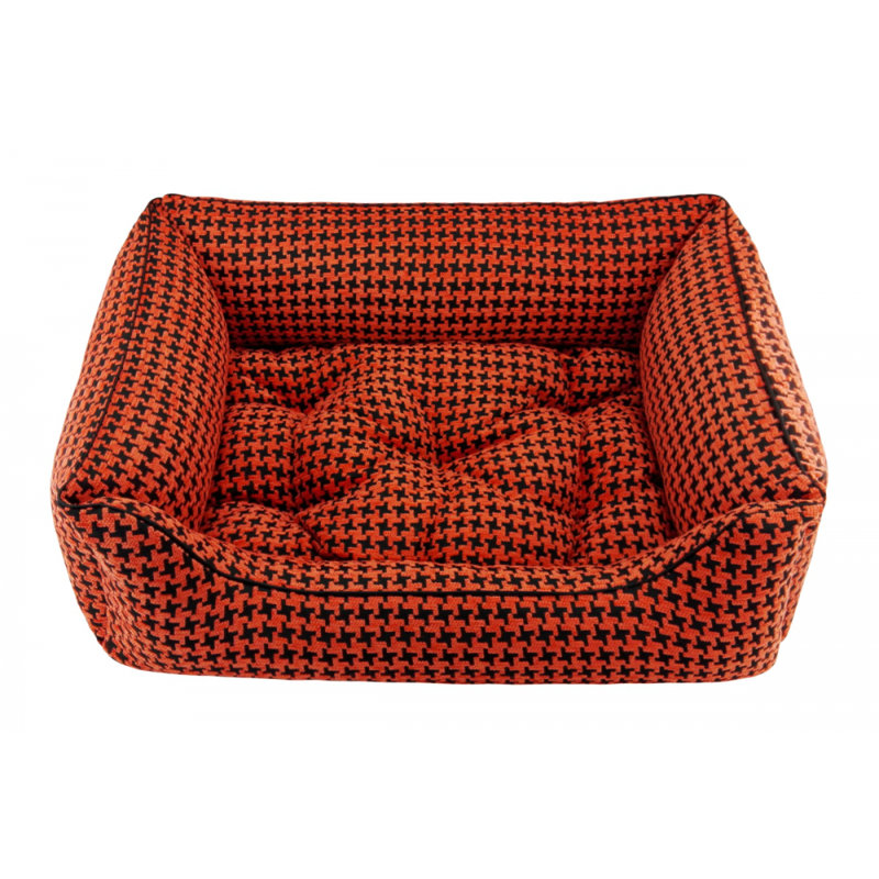 Houndstooth Orthopedic Polyester Pet Bed, Small (70cm W x 50cm D x 25cm H)