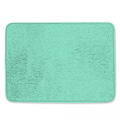 Solid Mint Background Bath Mat