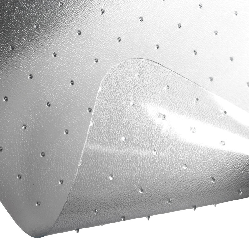Clear Textured Polymer Ergonomic Chair Mat for Carpets