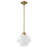 1-light Brass Frosted Glass Schoolhouse Single Pendant