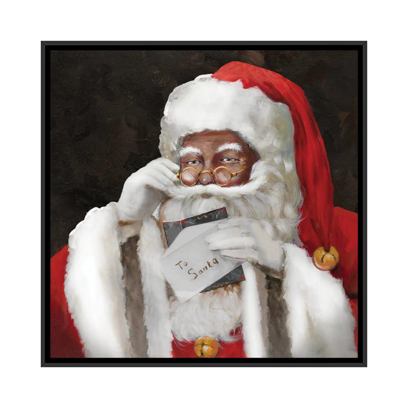 «A Note To Santa», reproduction d'art sur toile encadrée, H 18 po x l 18 po, Impression encadrée sans passe-partout, Noir