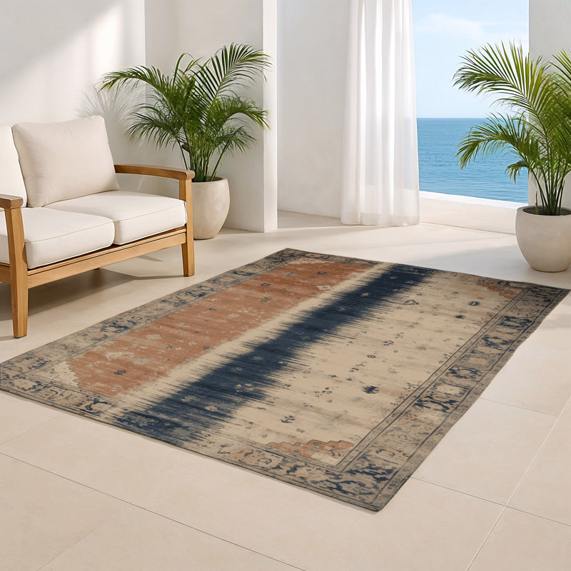 Overdyed Brown Indoor and Outdoor Area Rug, Rectangle 5' x 7'
